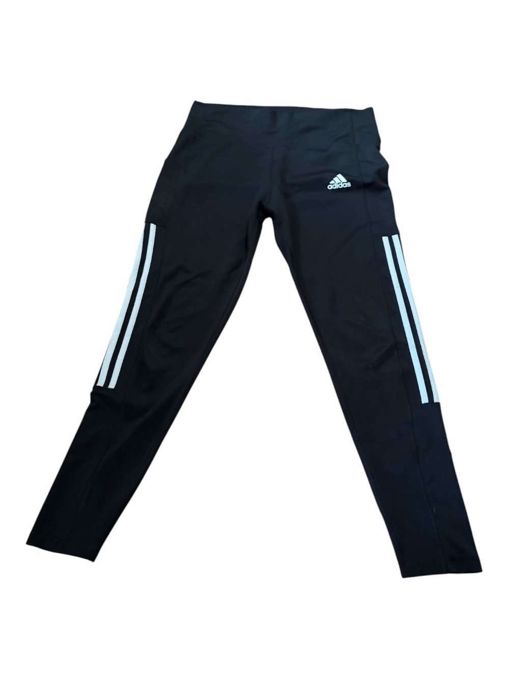 NWOT • adidas Black Athletic Leggings with White Stripes